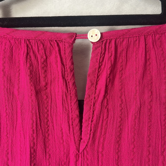 Knox Rose Top Pink Short Sleeve Round Neck Eyelet Embroidered Top Size Large - Picture 15 of 16